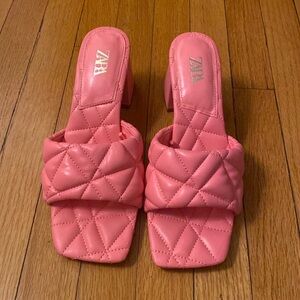 Zara padded square heel shoes